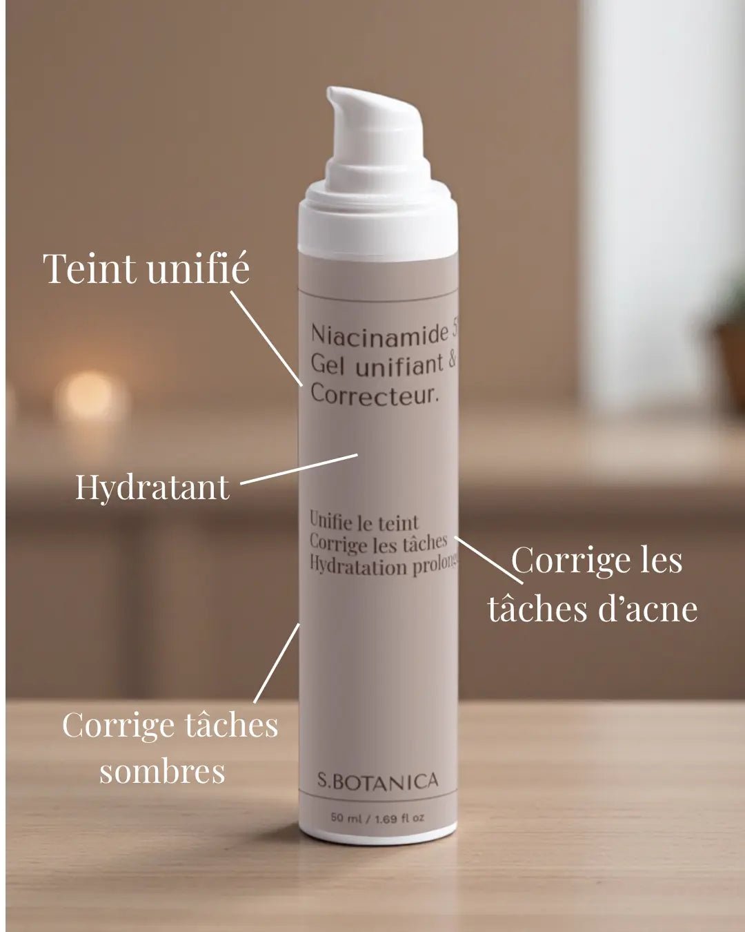 Niacinamide 5% Gel unifiant & correcteur - S.BOTANICA